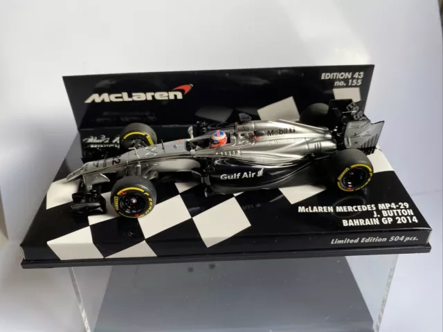 1/43 Minichamps 2014 McLaren MP4-29 Jenson Button Bahreïn GP.