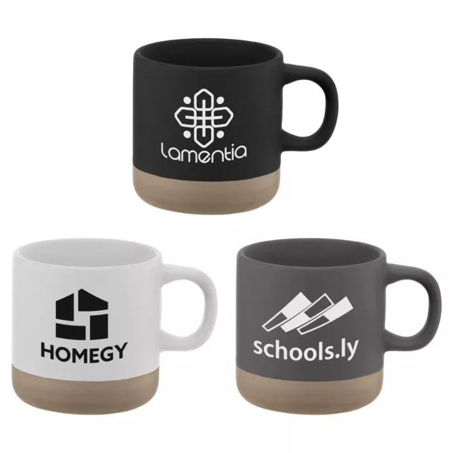 Personalized Terra 12 oz. Clay Base Ceramic Mug Printed with Your Logo - 72 QTY