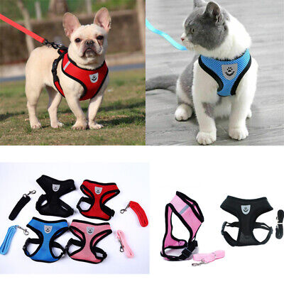 Small Dog Cat Puppy Harness+Lead Leash Pet Mesh Vest Set Reflective Adjustable