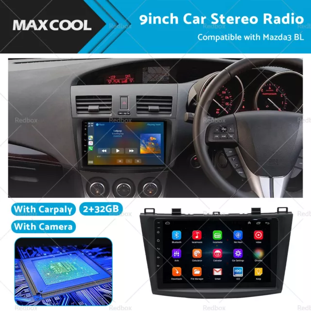 32GB Android Apple Carplay Stereo Radio 9" Head Unit GPS Suitable For Mazda 3 BL