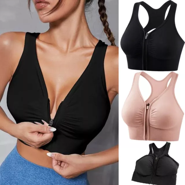 UK High Impact Sports Bra Racerback Padded Comfort Workout Bras Yoga Bra Fitness