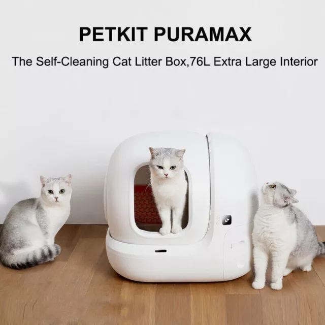 PETKIT PuraMAX Self Cleaning Cat Litter Box w/ Trash Bags Certified Refurbished