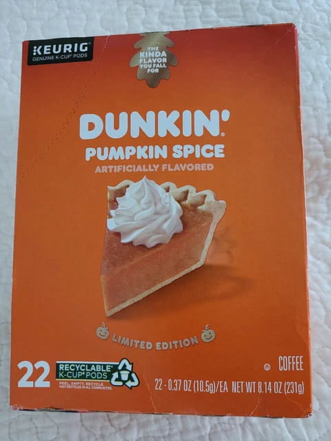 Dunkin' Pumpkin Spice Flavored Limited Edition Single Serve Keurig K-Cup Pods 22
