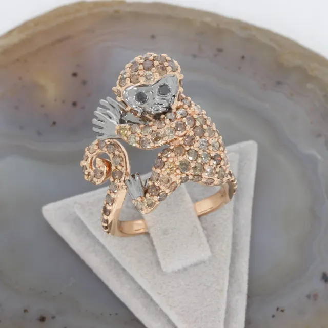 Wert 8090 € Brillant Diamant Ring Affe 750 18 Karat Rose Gold
