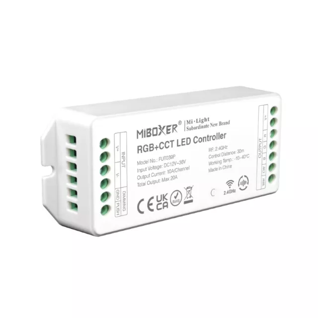 MiBoxer LED Empfänger Controller 2.4G 12/24V 20A PUSH Dimmer kompatibel RGB+CCT