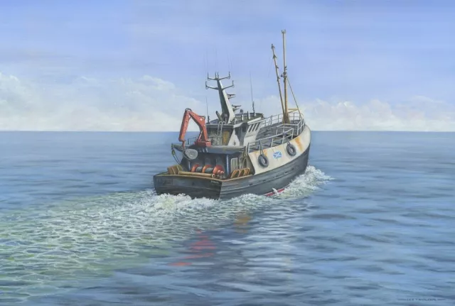 Scottish Fishing Trawler 24" X 16" Canvas Wall Art Print