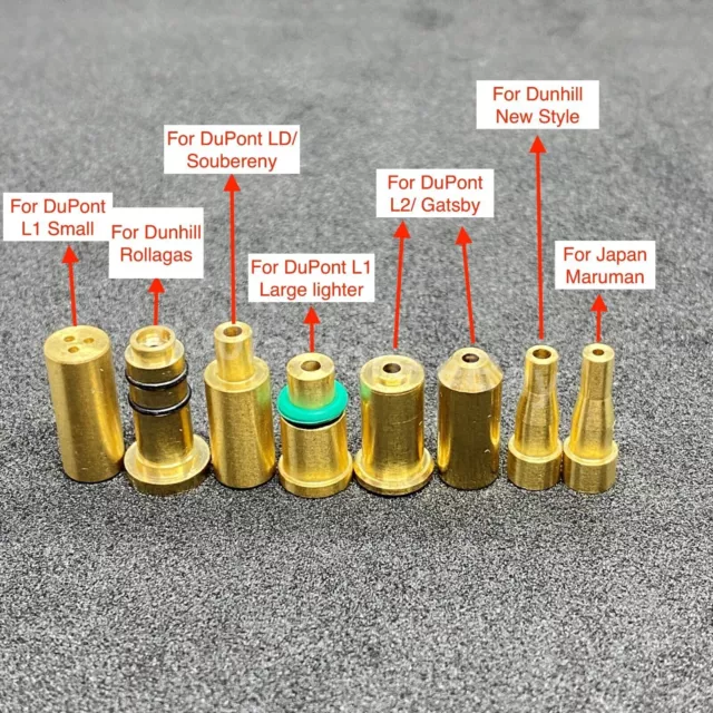 Set di 8 adattatori di ricarica gas riutilizzabili per accendini ST Dupont,...
