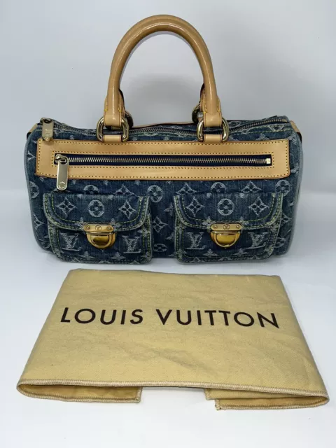Louis Vuitton LV Flat Shopper NS Tote Bag Handbag M95018 Monogram Denim Blue