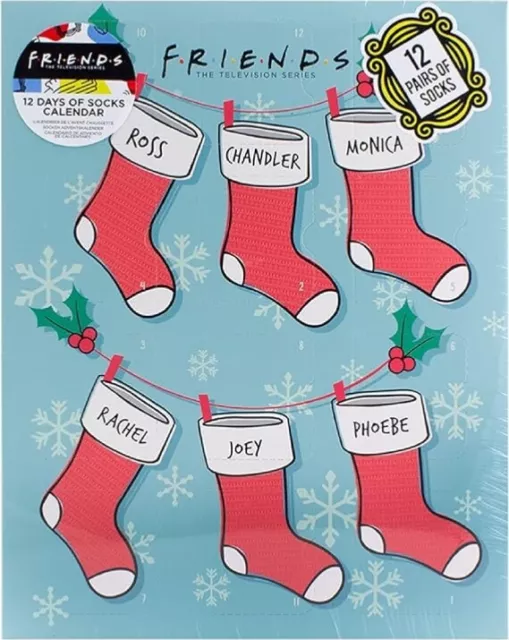 Friends TV Show Christmas Advent Calendar - 12 Pairs of Socks Countdown - Unisex