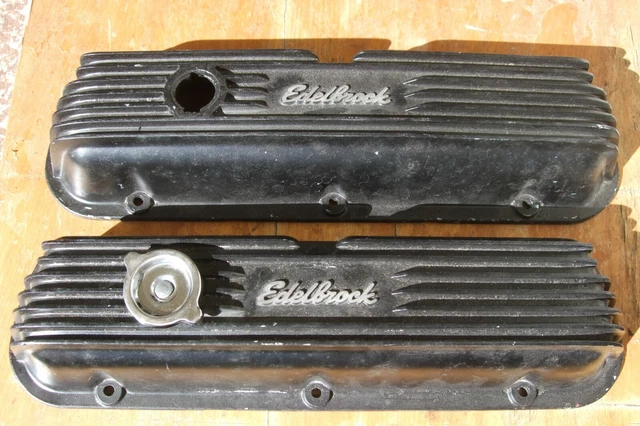 thumbnail image 2 of Edelbrock 41623 Mustang Classic Series Black Finned Valve Covers 332/352/360/390/427/428 2 of 9