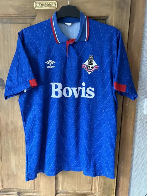 Oldham Athletic 1989/90 Match Worn Player Issue Home Umbro Football Shirt Bovis 2
