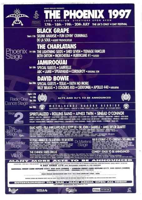 K7 Advert 15X11 Black Grape At The Pheonix 1997 Concert