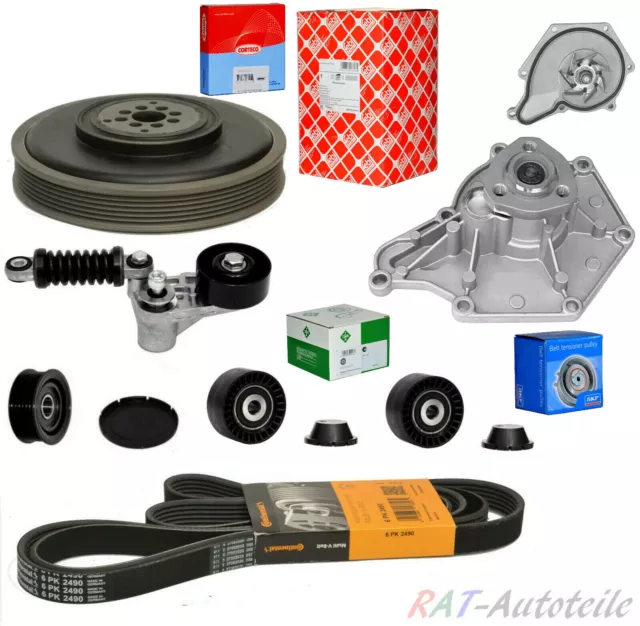 CONTI 6PK2490+Keilrippenriemensatz Span.A+WP+R.S für Audi A4 A6 A8 Q7 2.7 3.0TDI