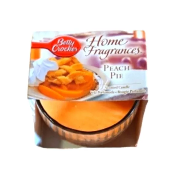 NIB Betty Crocker Home Fragrances Peach Pie 4oz  Jar Candle