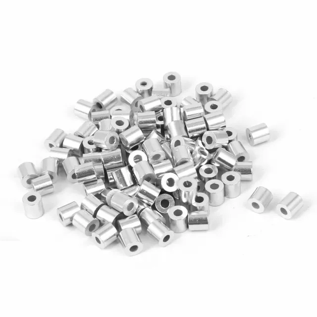 Foro 1,5 mm in fune acciaio inox ghiere in alluminio manicotti 4mm 100pz