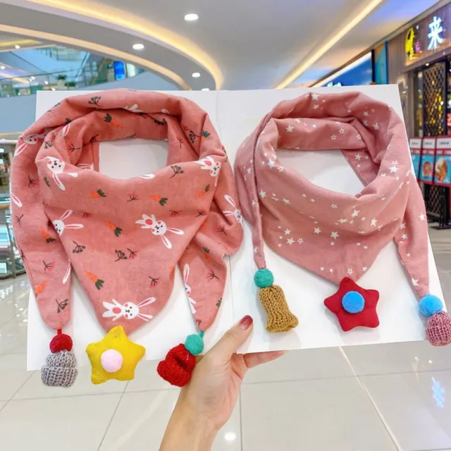 Sciarpa motivo cuore bambini stile coreano sciarpa triangolo sciarpa abbigliamento accessorio GB