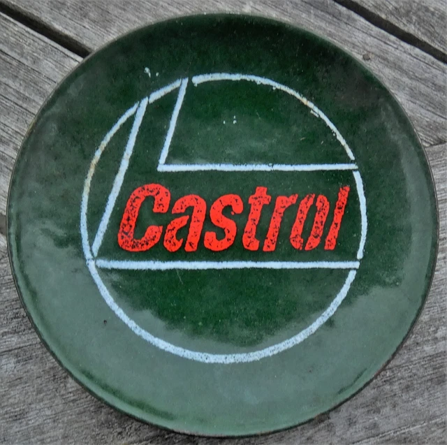 Cloisonne Enamel CASTROL Motor Oil LOGO Vintage Oil Advertising ASH TRAY 1950's