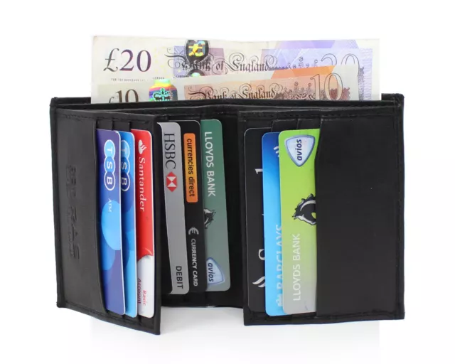 Mens Rfid Proof Leather Multi Credit Card Holder Note Case Wallet Black 87 2