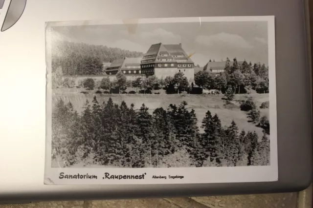 AK PK Altenberg Erzgebirge Sanatorium Raupennest DDR sw gelaufen
