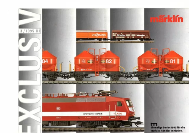 RAR ! MÄRKLIN EXCLUSIV 3/1995 DI MHI-Prospekt mit Händlerstempel In HO