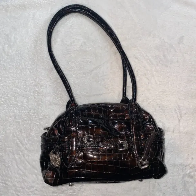 Brighton brown Embossed croc leather Luz bag (VTG)