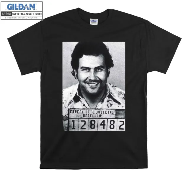 Pablo Escobar Mugshot T-shirt Print Picture T shirt Men Women Unisex Tshirt 2279
