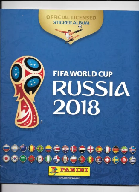 Album Panini World Cup Russie 2018 - 188 vignettes collées TBE