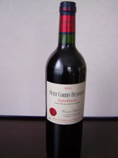 Vins Fins , Bordeaux Saint Emilion , Petit Corbin - D ' Espagne 2001 .