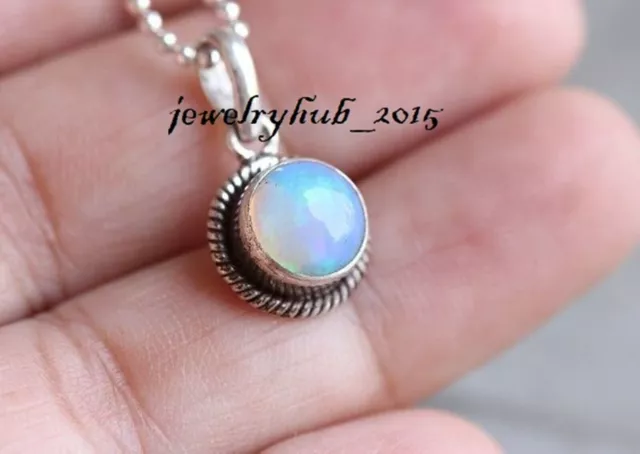 Natural Opal Gemstone Solid 925Sterling Silver Beautiful Handmade Pendant SR1143