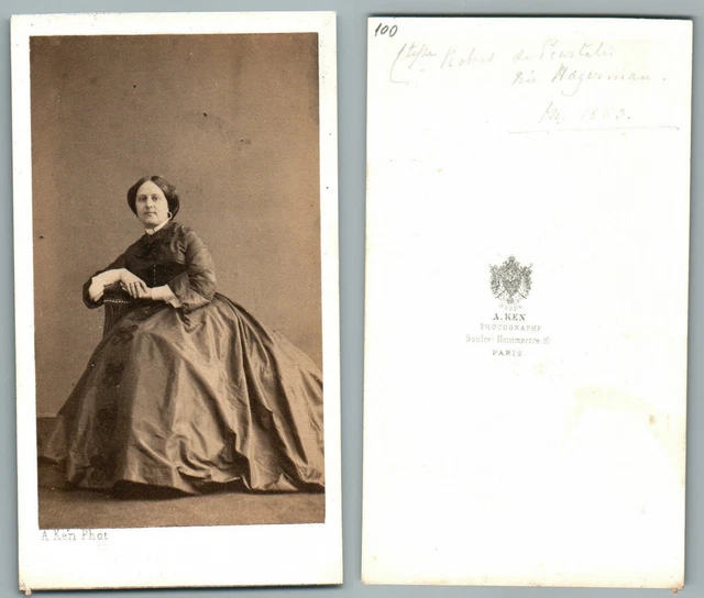 Carte De Visite Vintage Bertall – Tirage Albuminé Paris, Auguste – CDV Circa 1865
