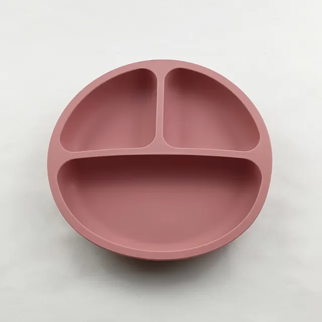 Plato de succión para niños pequeños diseño dividido cubiertos 3 rejillas plato de alimentación para bebés bebé