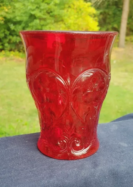 McKee Glass - ROCK CRYSTAL Pattern - Ruby Red - Flared Rim TUMBLER