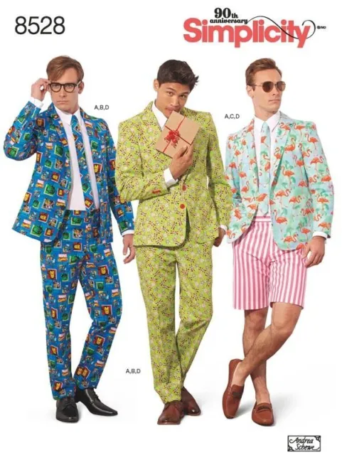 Simplicity Sewing Pattern 8528 Mens Suit Holiday Costume Size 44-52