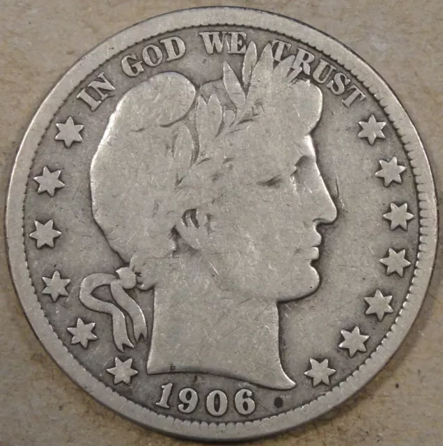 1906 Barber Half Dollar 50c VG As Pictured