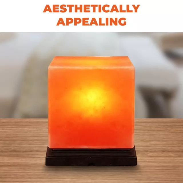 USB Salt Lamp Pink Crystal Light Himalayan Crystal Salt Natural, Lamp on Wooden