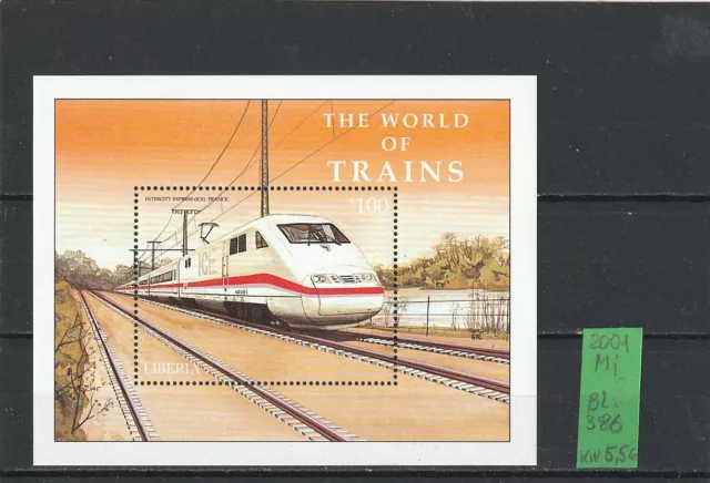 Liberia 2001 Mi.BL.386 Eisenbahn MNH