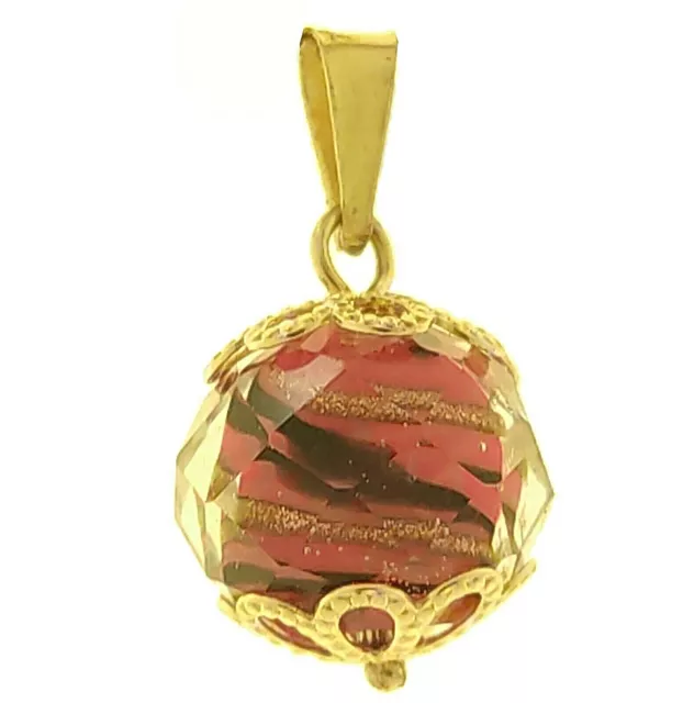 Ciondolo Pendente Cristallo Murano 8 colori oro Giallo Donna 18 Kt Carati Ct 750