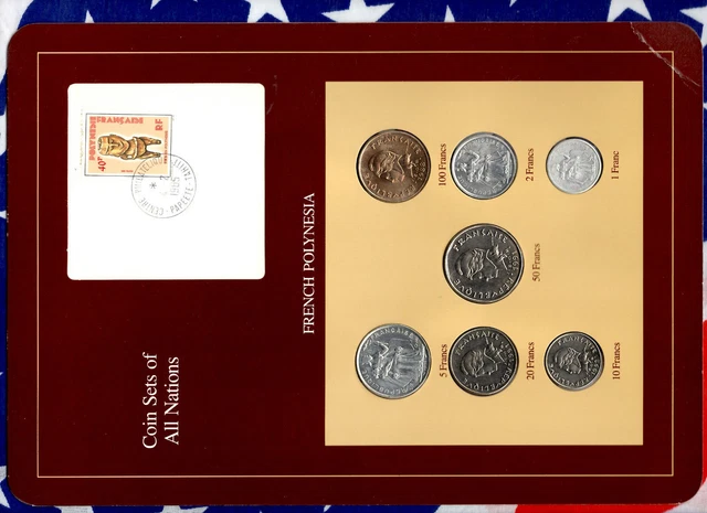 Coin Sets of All Nations French Polynesia 1984-1986 UNC 1,2,5,100 Francs 86