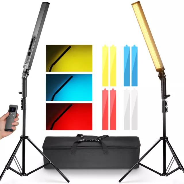 NEEWER Upgraded  2 Packs Handheld Dimmable LED Video Light Stick Lighting Kit