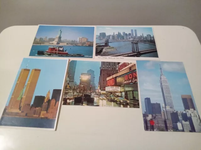 Five Vintage Postcards Depicting New York