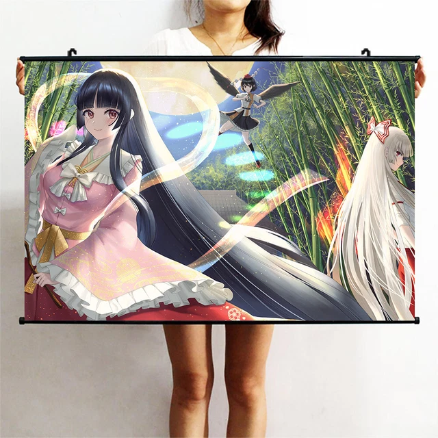 touhou houraisan kaguya Cosplay Home Decor Scroll Painting Wall Art 41x57cm D6