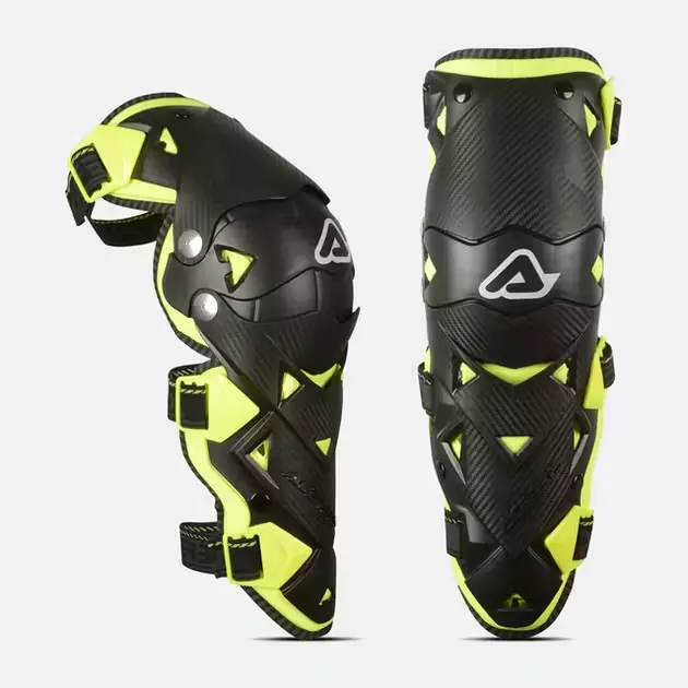 Coppia Acerbis Knee Guard Impact Evo 3.0 Ginocchiera Snodata Enduro Nero/Giallo