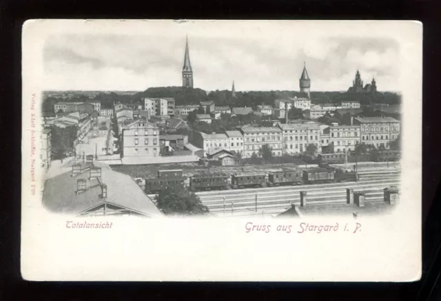 AK Gruss aus Stargard Pommern Totalansicht ca.1900
