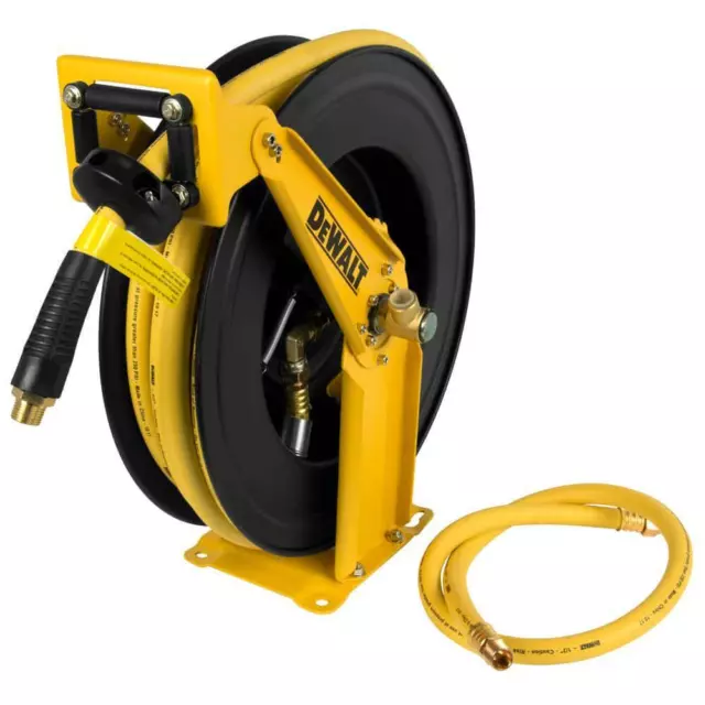 DEWALT Air Hoses 1/2 in. x 50 ft. Double Arm Air Hose Reel Spring-Powered Drive