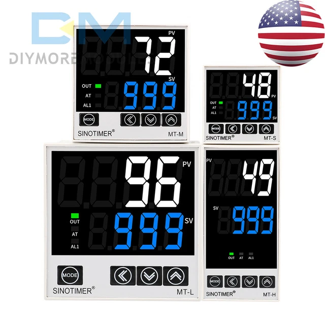 Digital PID Thermostat Relay SSR Dual Output Temperature Regulator Controller US