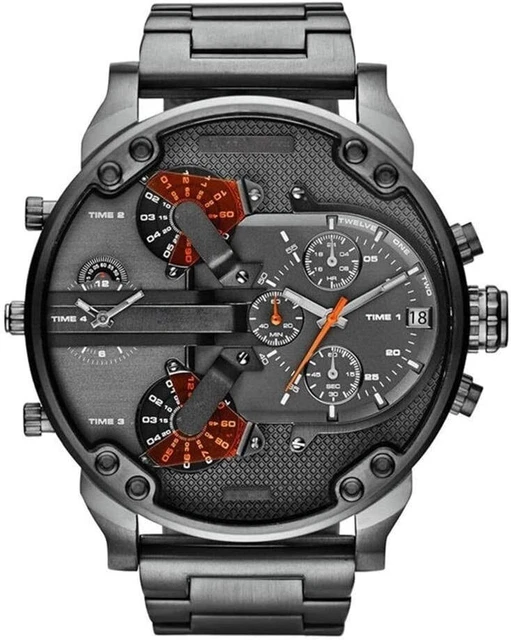 Orologio Uomo Da Polso Al Quarzo Simile Al Diesel Con Quadrante Grande Dual Time