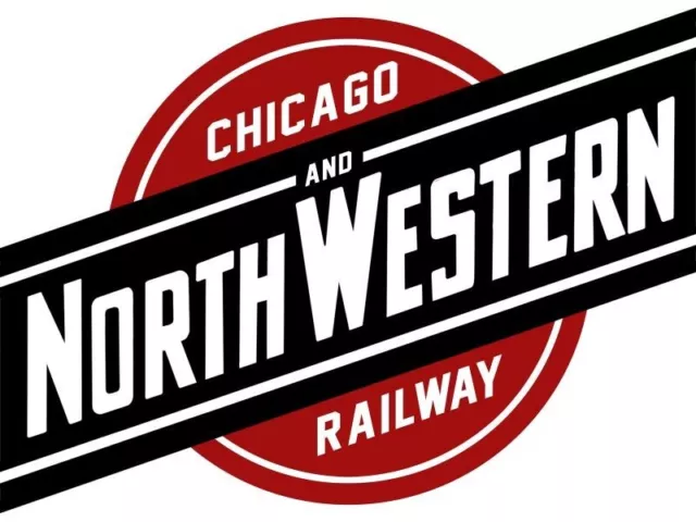 Chicago & Northwestern Railway Logo NEW Sign 28" Wide Diecut USA STEEL XL Size