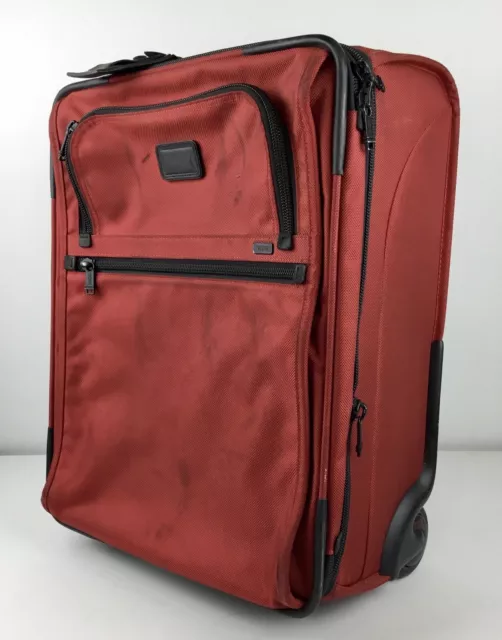 Tumi 20" Alpha Continental Expandable Wheeled Upright Carry-On Red Suitcase