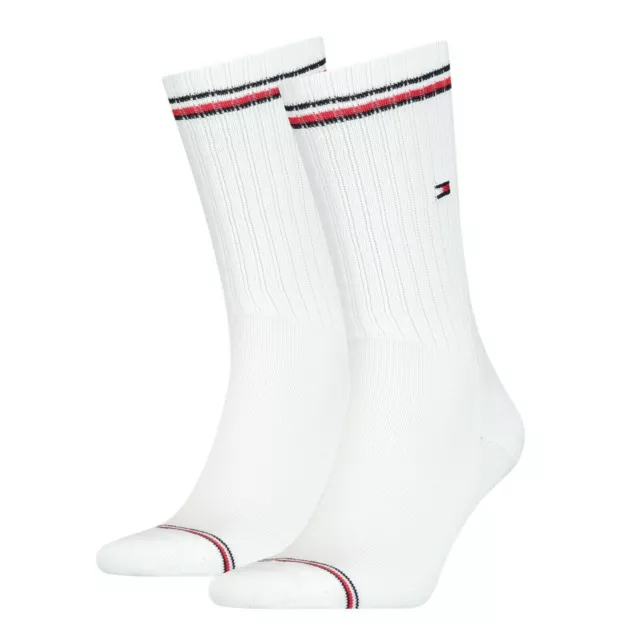 Tommy Hilfiger Men's 2 Pairs Iconic Sports Socks, White - Size: UK 6-8 (39-42)