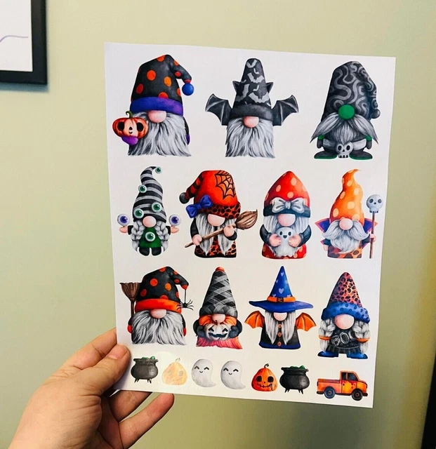 Adesivo gonk gnome di Halloween, ferro su gonk bambini spettrali adesivi diario regalo
